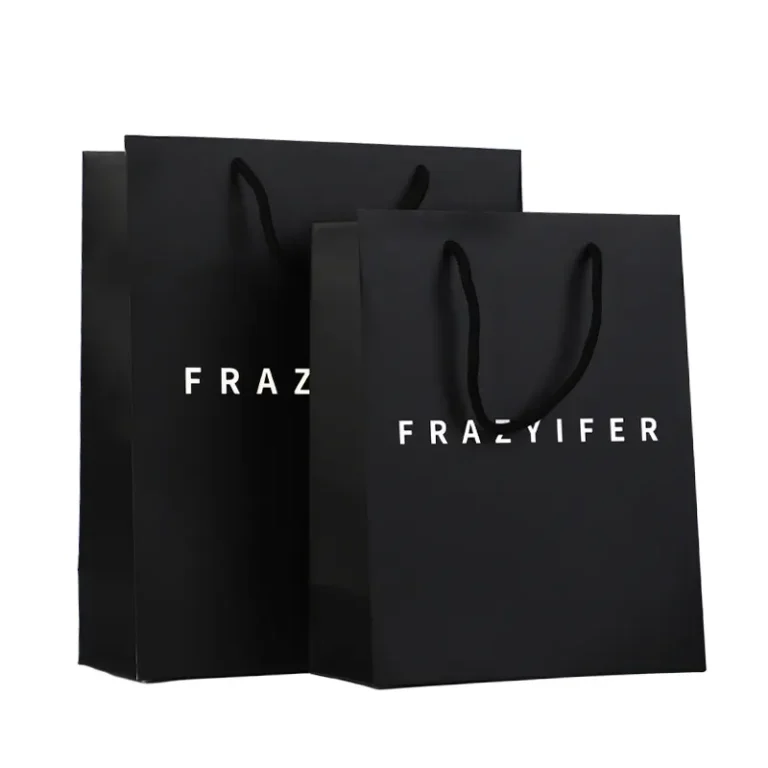 Luxury White Cardboard Shopping Paper Bags