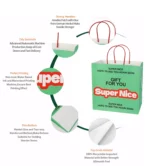 Custom Paper Gift Bags | Green Shopping Bags with Red Handles | Premium Retail Thank You Bags - Image 5