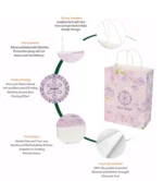 Custom Luxury Floral Paper Shopping Bags | Lavender Design with Arabic Text | Premium Retail Gift Bags with Strong Handles - Image 5