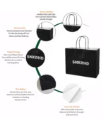 Custom Premium Black Paper Shopping Bags | Professional Retail Gift Bags with Logo Printing - Image 5