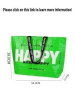 Personalized Large Woeven Reusable Tote Neon Tyvek Shopping Bag - Image 5