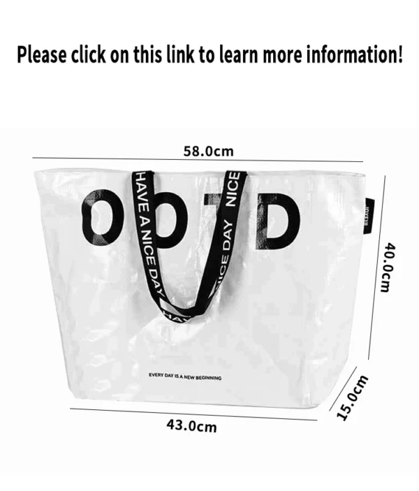 Custom Large Tyvek Tote Bag - Personalized Waterproof Shopping Bag with Designer Straps - Image 4