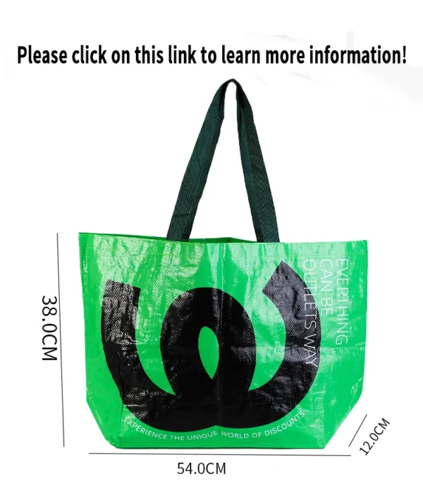 Custom PP Woven Shopping Bag - Personalized Large Reusable Tote with Logo - Image 6