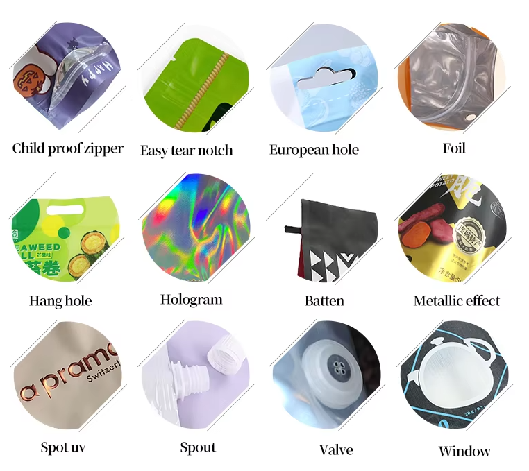 Packaging bags customizable options