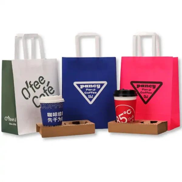 Custom Printed Kraft Paper Goodie Bags - Gift Packaging Bags - Image 1