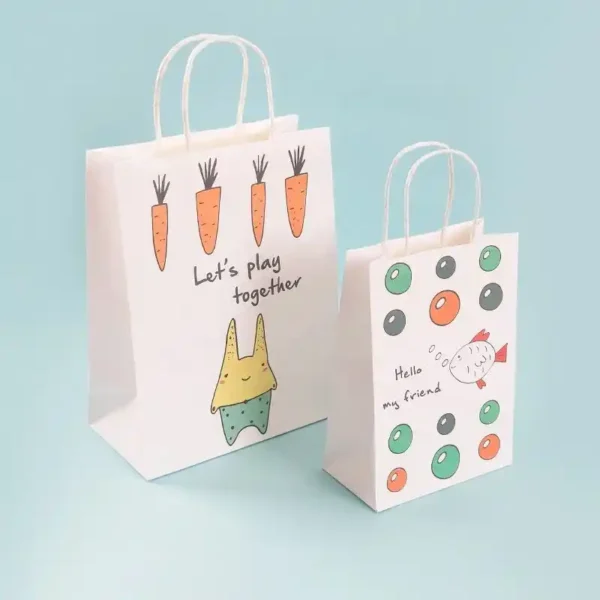 Custom Printed Twisted Handle Kraft Paper Bags - Image 3