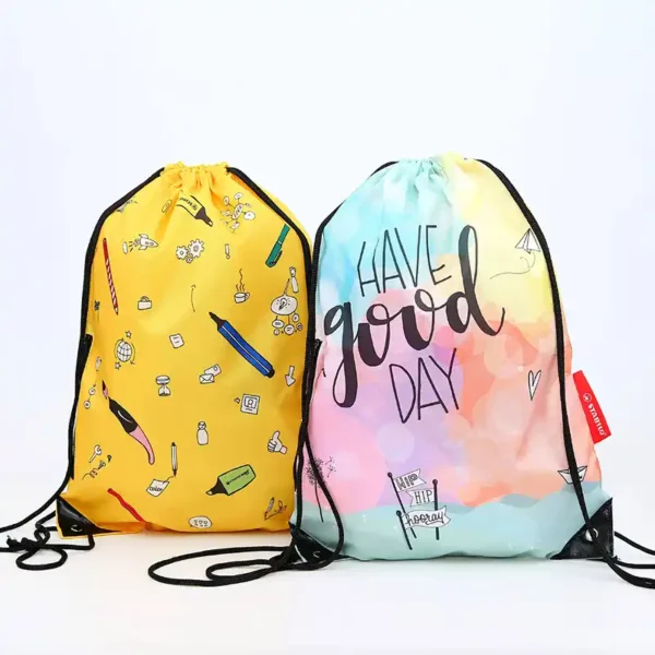 Custom Printed 210D Polyester Drawstring Backpacks - Image 3