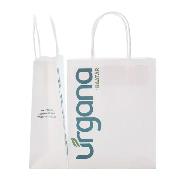 Custom Printed Kraft Paper Shopping Bags - Eco-Friendly - Image 5