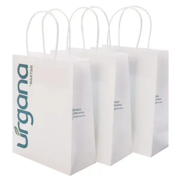 Custom Printed Kraft Paper Shopping Bags - Eco-Friendly - Image 2