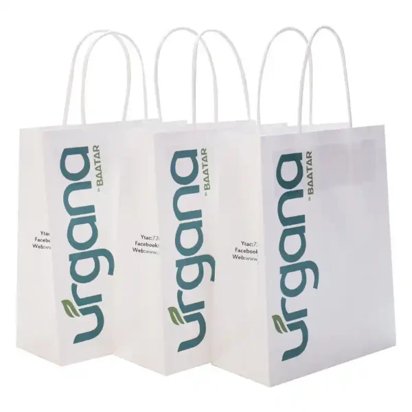 Custom Printed Kraft Paper Shopping Bags - Eco-Friendly - Image 3