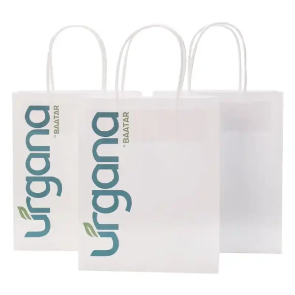 Custom Printed Kraft Paper Shopping Bags - Eco-Friendly - Image 1