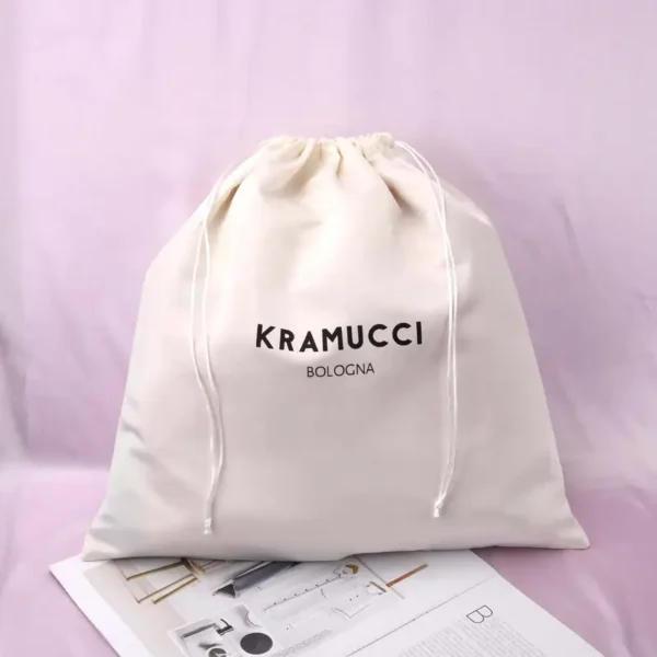 Custom Logo Printed Satin Drawstring Bags - Luxury Gift Drawstring Bags - Image 1