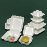Custom Branded Eco-Friendly Sugarcane Clamshell Containers