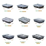 Custom Compartment Meal Prep Containers | Wholesale Disposable Bento Boxes with Lids | Microwavable Black Takeout Trays - Image 4