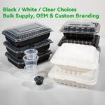 Custom Compartment Meal Prep Containers | Wholesale Disposable Bento Boxes with Lids | Microwavable Black Takeout Trays - Image 3